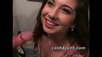 Beautiful teen sucking dick for money