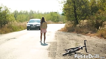 Petite Morgan Rodriguez thanks guy by riding his big cock