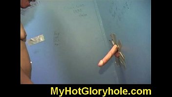 Black chick learn gloryhole blowjob 5