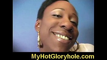 Black chick learn gloryhole blowjob 28