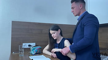 Step Brother with stepsister caught parents sex in bedroom and start fuck   