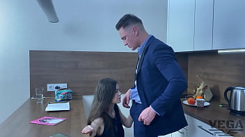 Step Brother with stepsister caught parents sex in bedroom and start fuck   