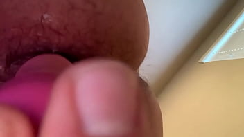 Training ass with pink vibrator