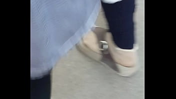 sexy silver anklet foot teasing on roads