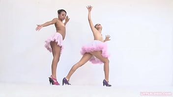 Topless lesbian ballerina teens with Little Lorie