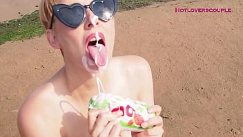 Horny Milf Gives Blowjob Lessons Sucking Ice Cream...