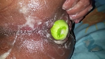 Big fat toy gaping n straching my ay ass