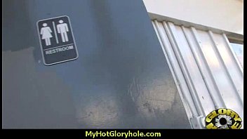 Horny ebony suck the juice from big white gloryhole 20