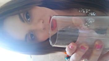 Teenage Slutty Stacey Drinking Her Own Piss...