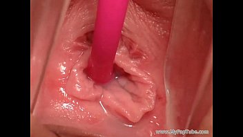 Sexy girls uses speculum and vibrator  
