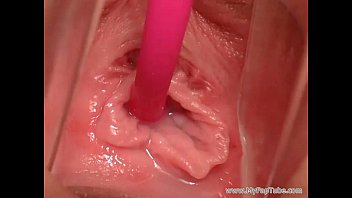 Sexy girls uses speculum and vibrator  