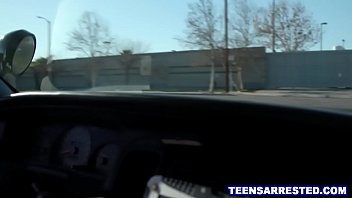 Hot teens fuck sleazy cop to get out of trouble 