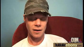 Hot ebony chick in interracial gangbang 24