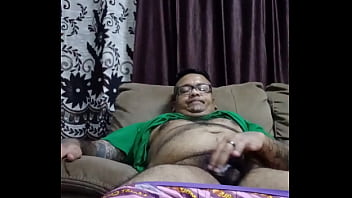 Vaibhav Jerks Off & Cums In His Green & Pink Homewear Whilst Seated On His Living Room Sofa