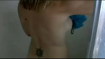 Sweet blonde wife took a shower and sucks off her man