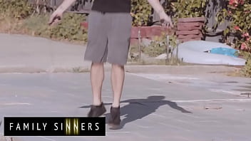 FAMILY SINNERS - Naughty Stepsis Climbs On Stepbro And Works His Cock Until He Blows All Over Her Ass