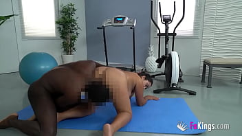 Chubby Latina Teases & Bangs Her Black Personal Trainer...