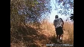 Gives Head Outdoors Before Fucking In Bed...