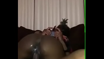 Ebony Gf Came Hop On Bf Dick While He Plays The Game...