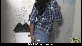 Hottie sucks and fucks black cock for cusmhot at gloryhole 3