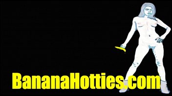 Banana casting photoshoot with cute teen 