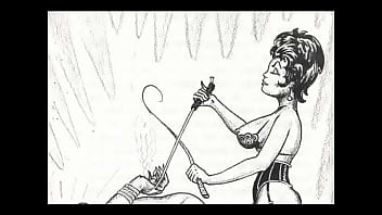 Femdom artwork whipping comic