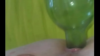 Slave boy, ass fuck bottle, cumshot