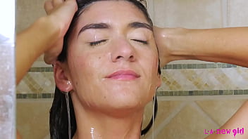 Clip Cute brunette turns Shower into sensual scene