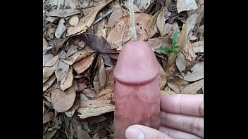 Morning long desperate penis pee outside...