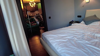 The hotel cleaning lady sucking cock of this fat pig