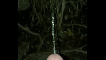 Peeing outside when no one is looking