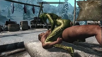 Skyrim Nord Fucks Argonian Shavee on Docks