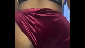 Chocolate black pussy in corduroy shorts bouncing on some bbc