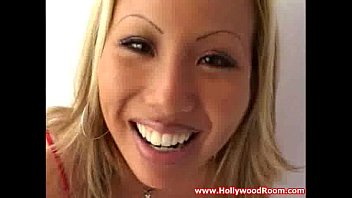 Video Blond asian bitch gets eye cumshot