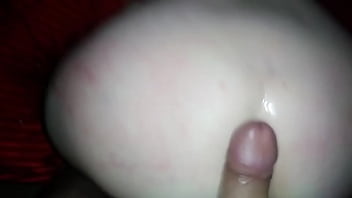 She loves it up the arse and he cums on her back