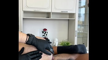 A man's ejaculation during a depilation training session