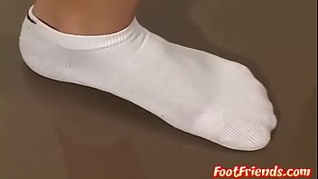 Luciano stripteasing before foot fetish torment...