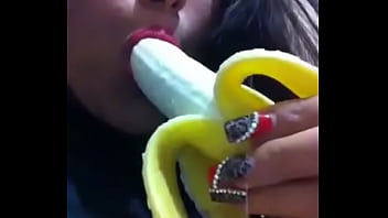 My ex girlfriend sucking a banana