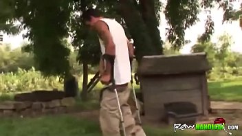 Outdoor handicapped amputee fucking