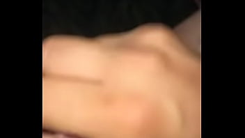 Stroking and spitting on my hard hung cock...