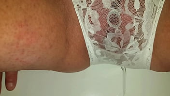 Pissing My Lacy White Panties