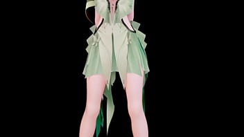 ショアキーパーの脱衣ダンスヘンタイ 嵐が丘 波よそう歌 縦画面 MMD 3D ソフトグリーンヘア (クリップ)
