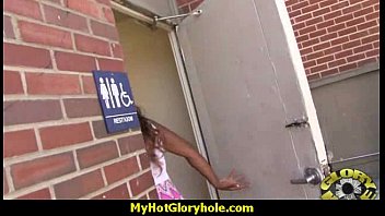 I sneak Black BJ as I fuck husband thrue gloryhole 6