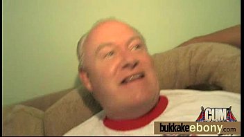 Interracial bukkake with a horny sexy ebony 25