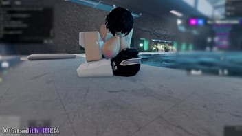 Alone in the indoor pool with a shy girl turns into a rough fuck | Sex with a follower (11) | Session