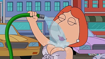 Lois and Marge washes cars