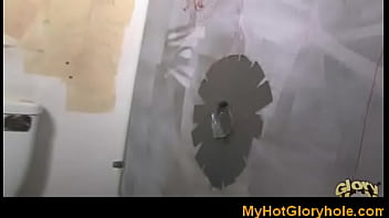 Black babe sucking white cock interracial gloryhole 15