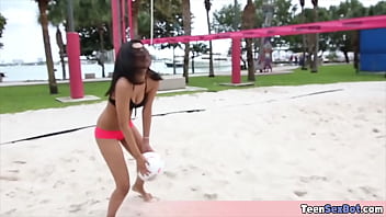 When the volleyball match goes nasty My cute brunette stepsis just too hot to resist a taboo fuck