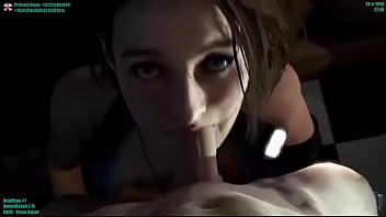 jill valentine, garganta profunda, blowjob, boquete