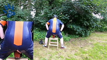 Rufus VS Mammon - rubber cyclist pup taming XXL Beast